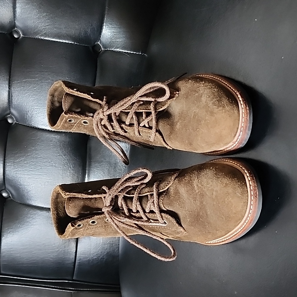 Nisolo Amalia All-Weather Suede Leather Boot in Dark Olive Size 6.5